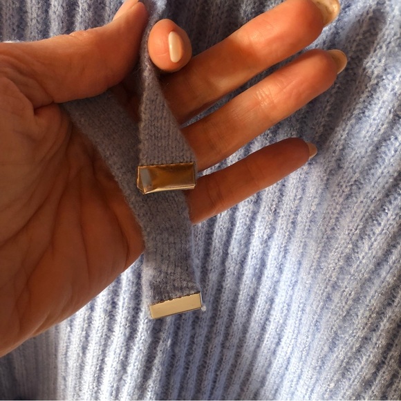 NOBO ribbed super soft pullover v neck hoodie in sky blue size L - Picture 2 of 7